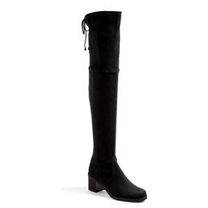$800 STUART WEITZMAN Urban Over the Knee Boot BLACK BLOCK SUEDE 8